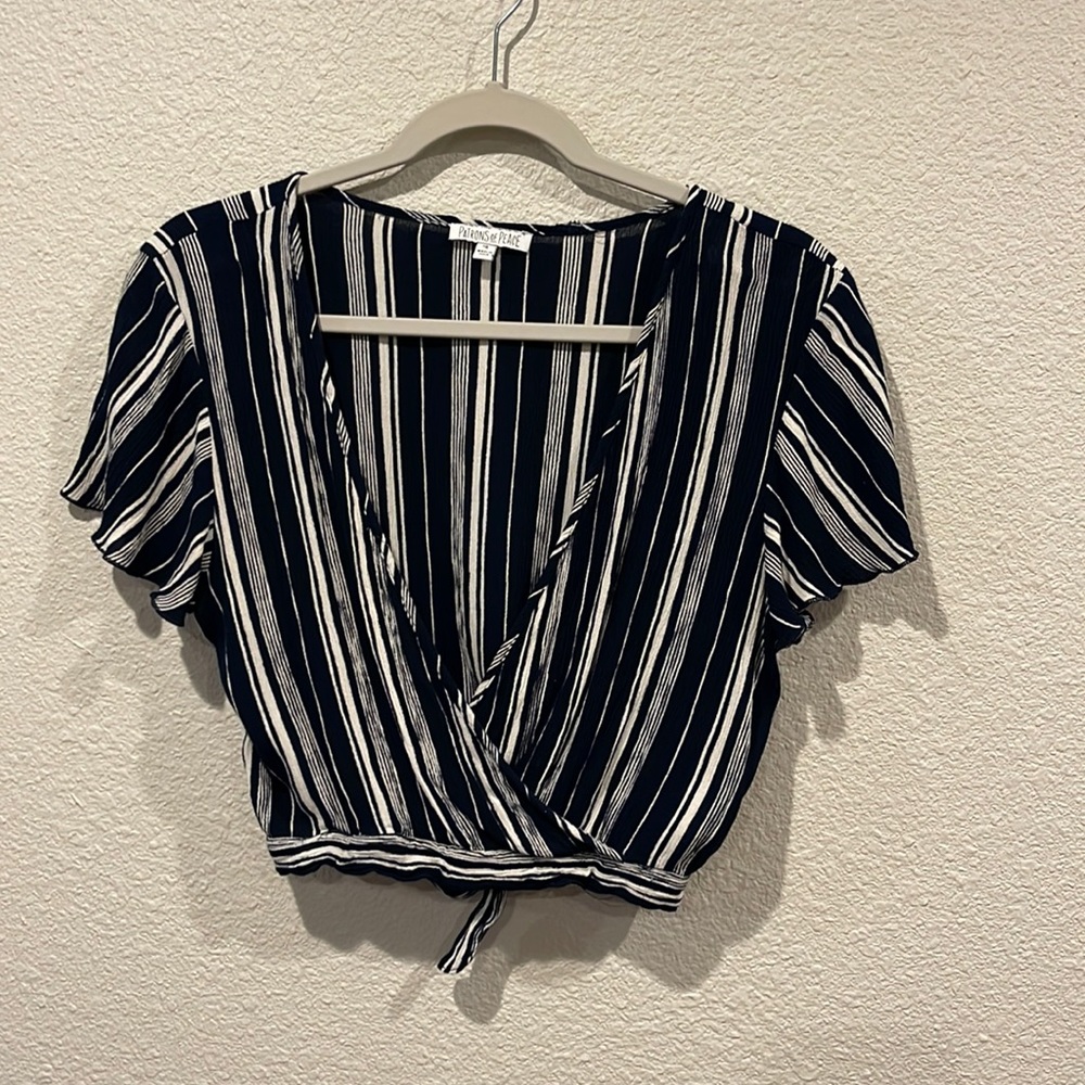 Cropped striped blouse